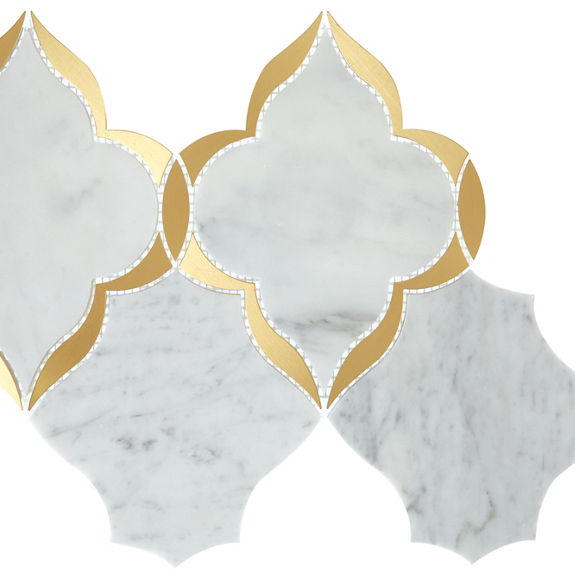 Carrara White/ Brass