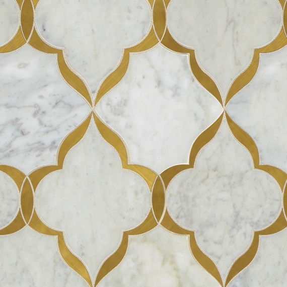 Carrara White/ Brass LV34