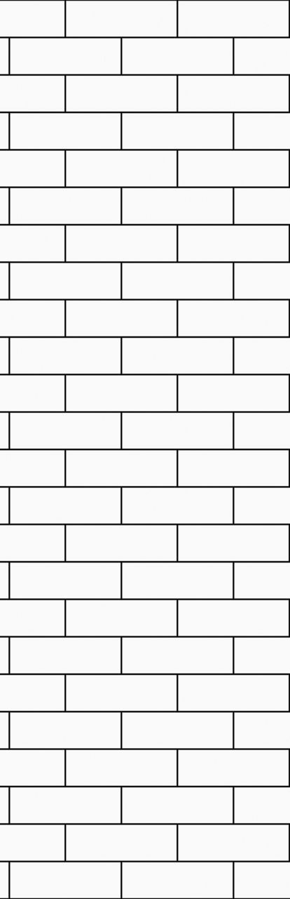 Image of a vertical white brick wall pattern with thin dark grout lines. The bricks are arranged in a staggered, horizontal layout creating a repetitive geometric design. The overall appearance is clean and minimal, suitable as a background or textur