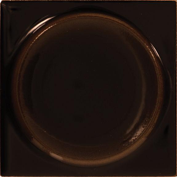 Ebony 4x4 Glossy Black Ceramic Circular Wall Tile | Nu Bare by Daltile
