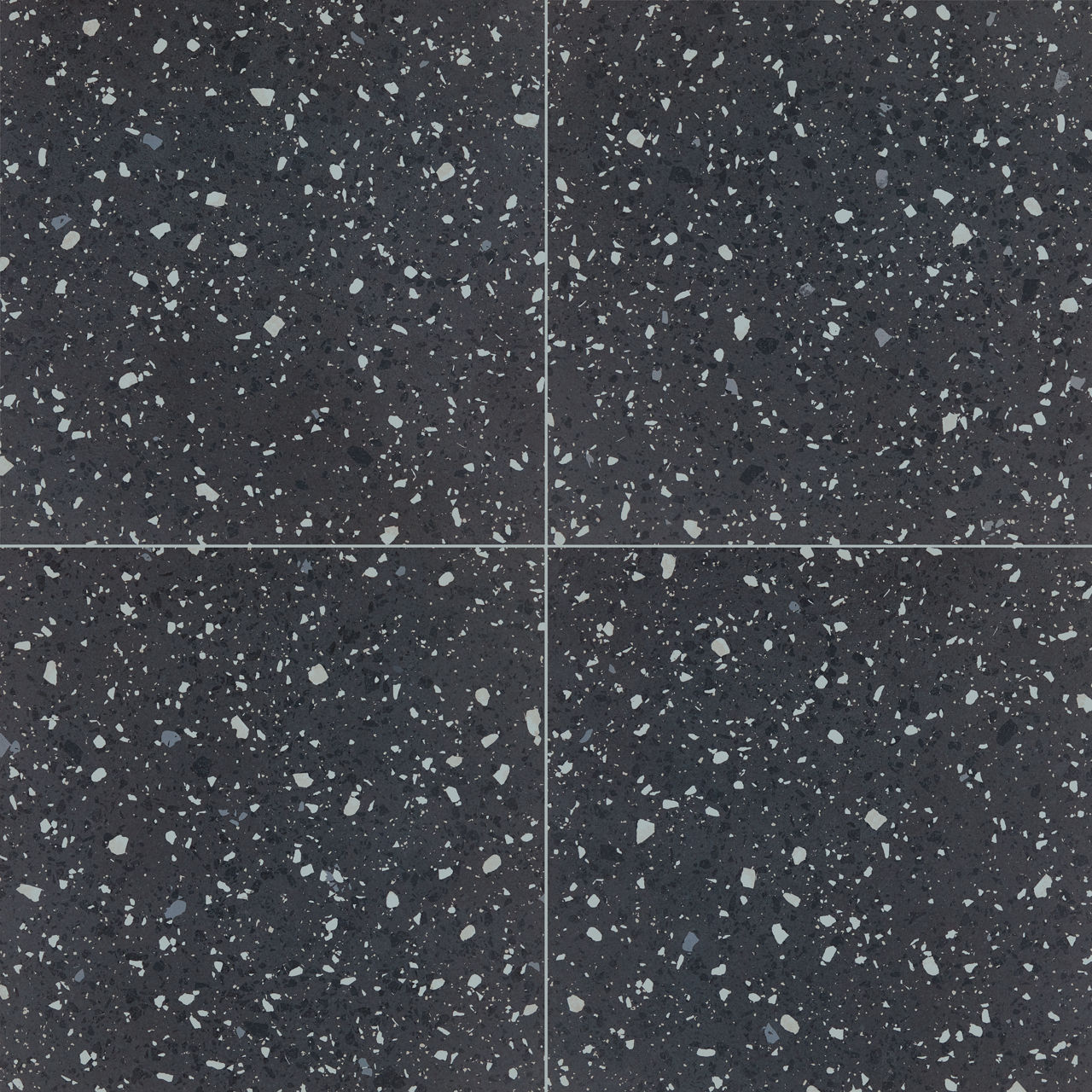 Raven Flecks 24x24 Matte Black Porcelain Tile | Poke by Daltile