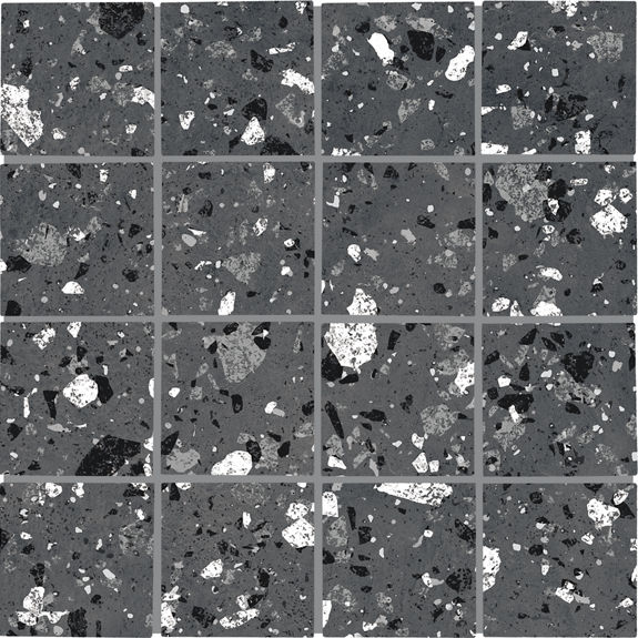 Raven Flecks 3x3 Matte Black Porcelain Mosaic Tile | Poke by Daltile
