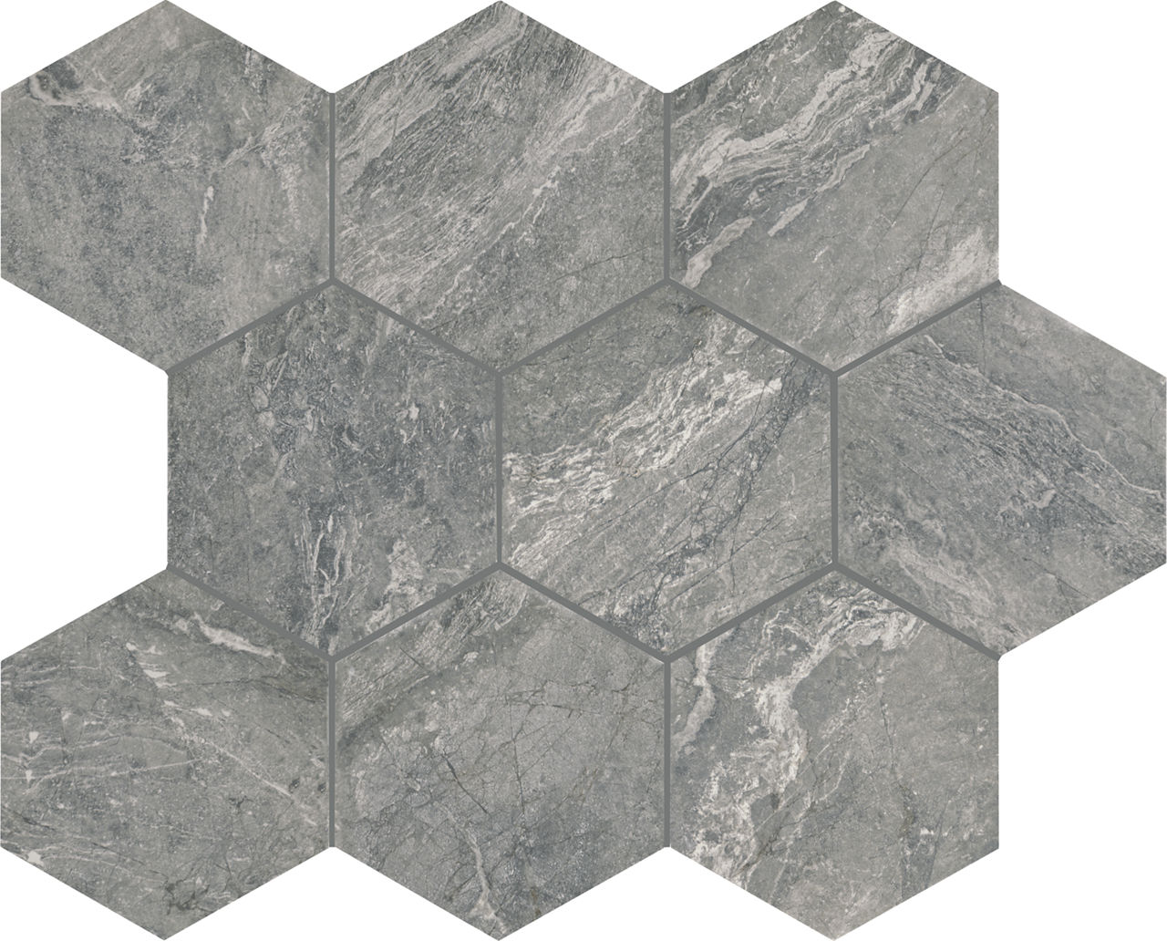 Eternal Grey, Hexagon, 1.5, Matte