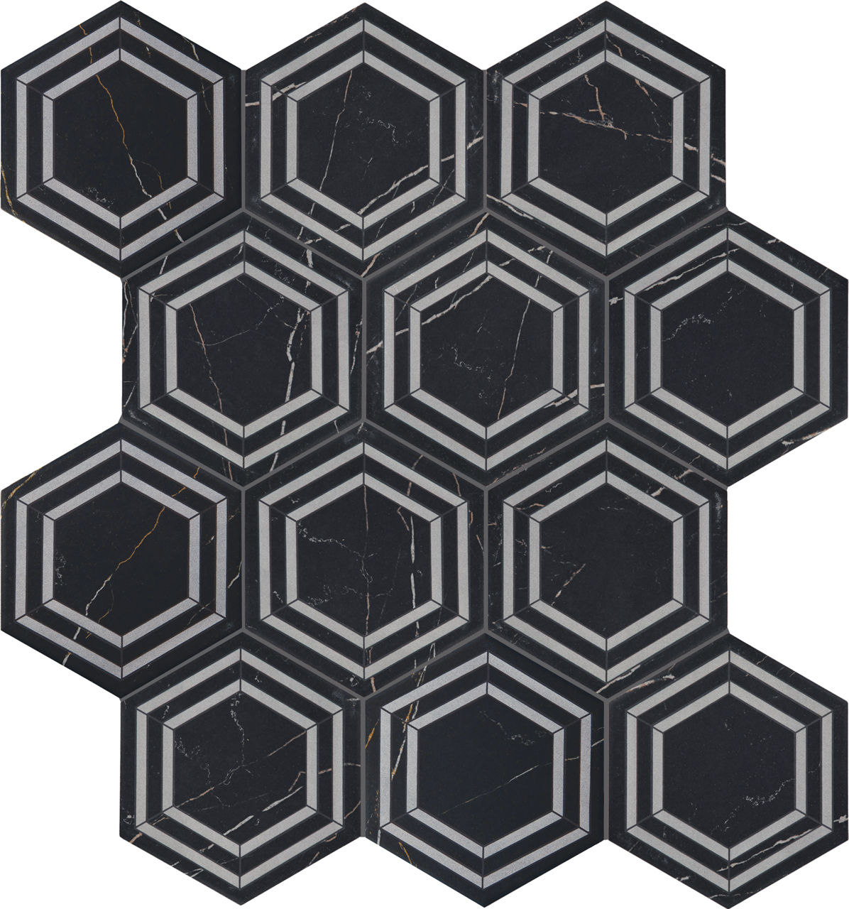 Tuxedo, Hexagon, 8X9, Matte