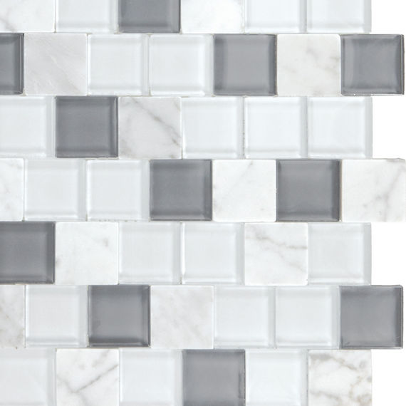 White Carrara & Glass