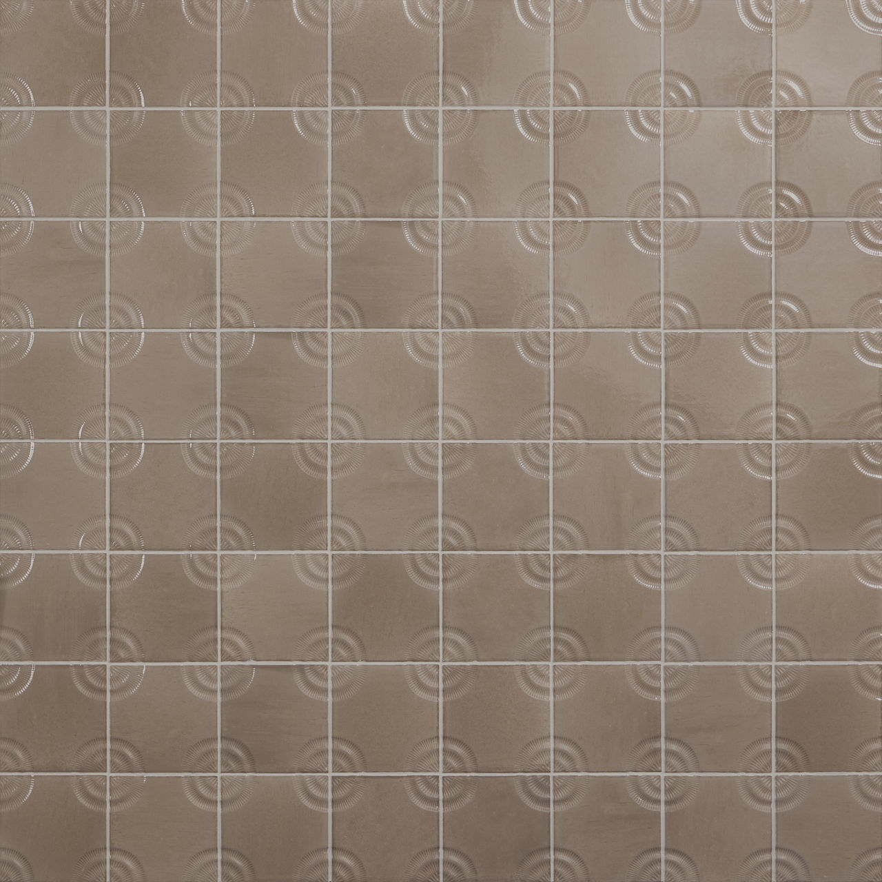 Antique 4x4 Glossy Gray Ceramic Circular Wall Tile | Relicca by Daltile