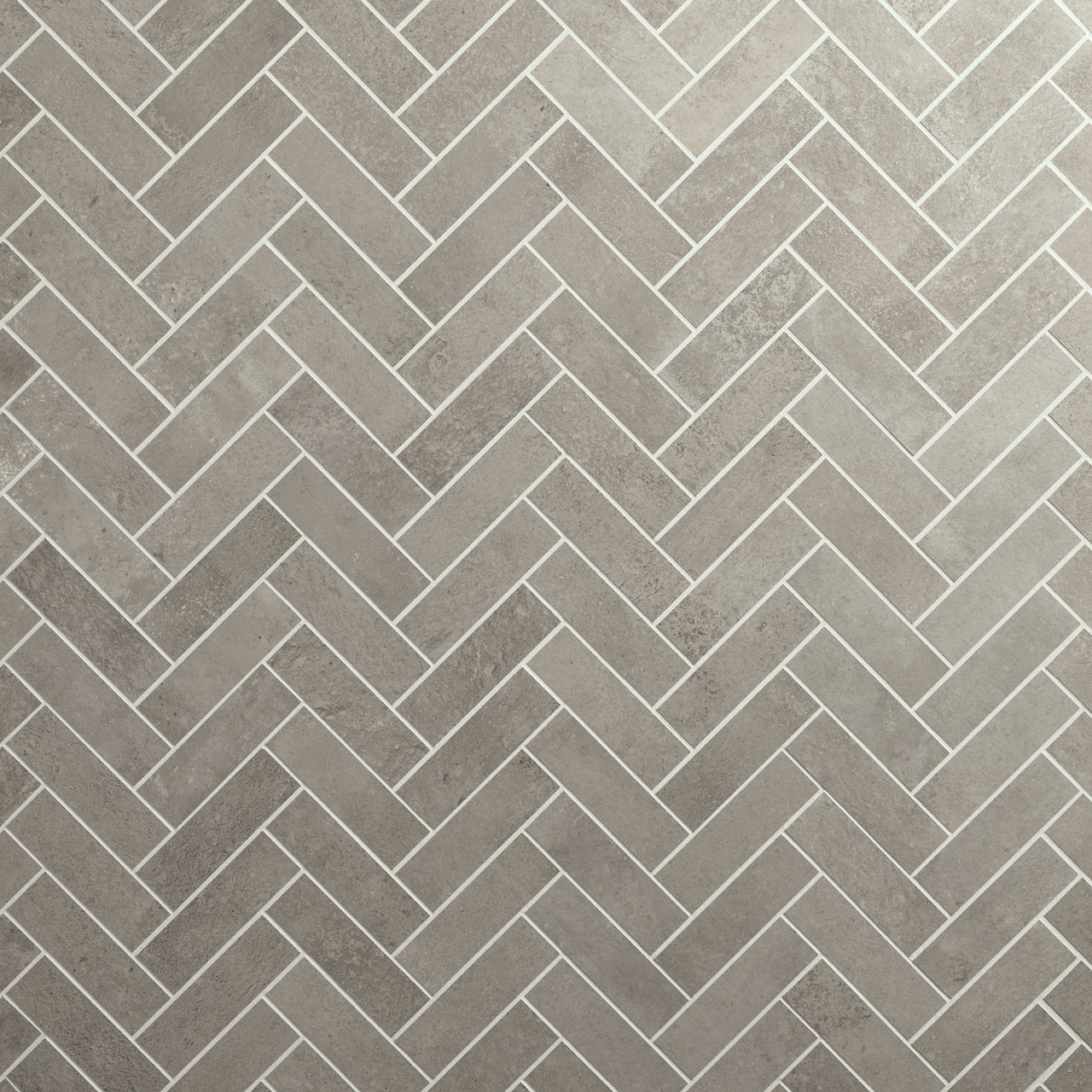 Medium Grey, Herringbone, 2X6, Stepwise, Matte