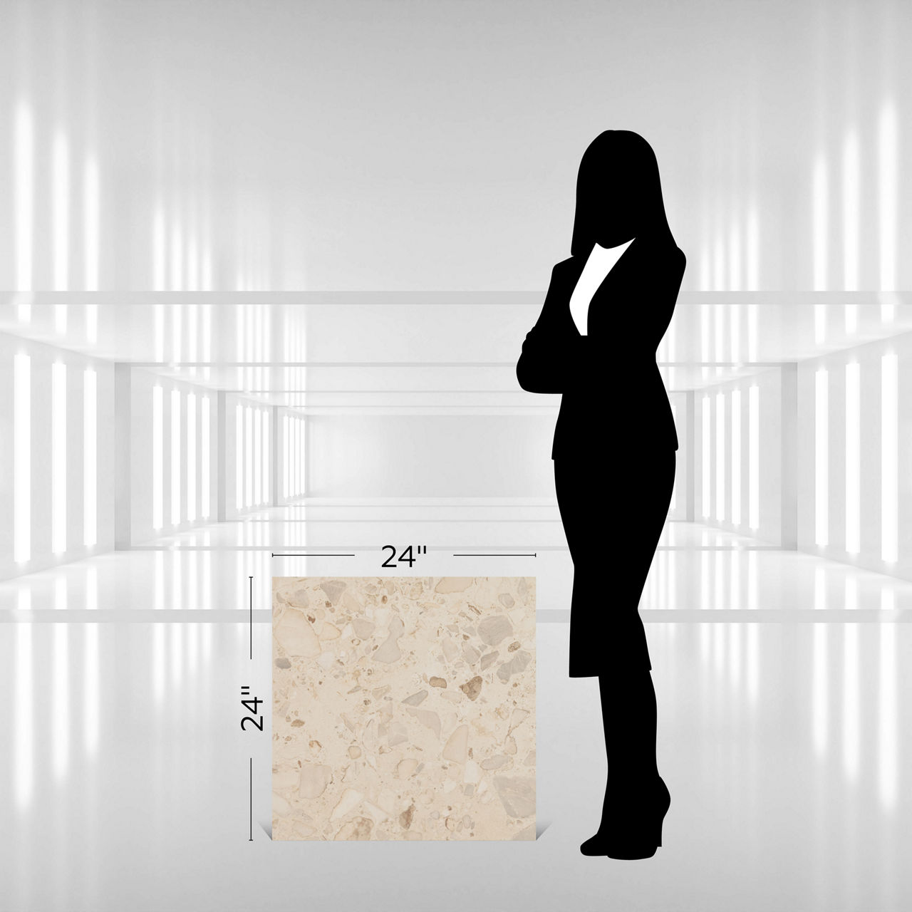 Summit, Square, 24X24, Stone, Matte