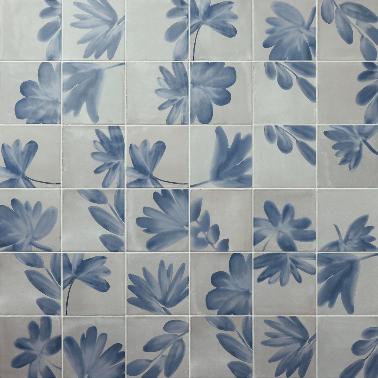 Grigio Deco Blossom, Square, 6X6, Glossy
