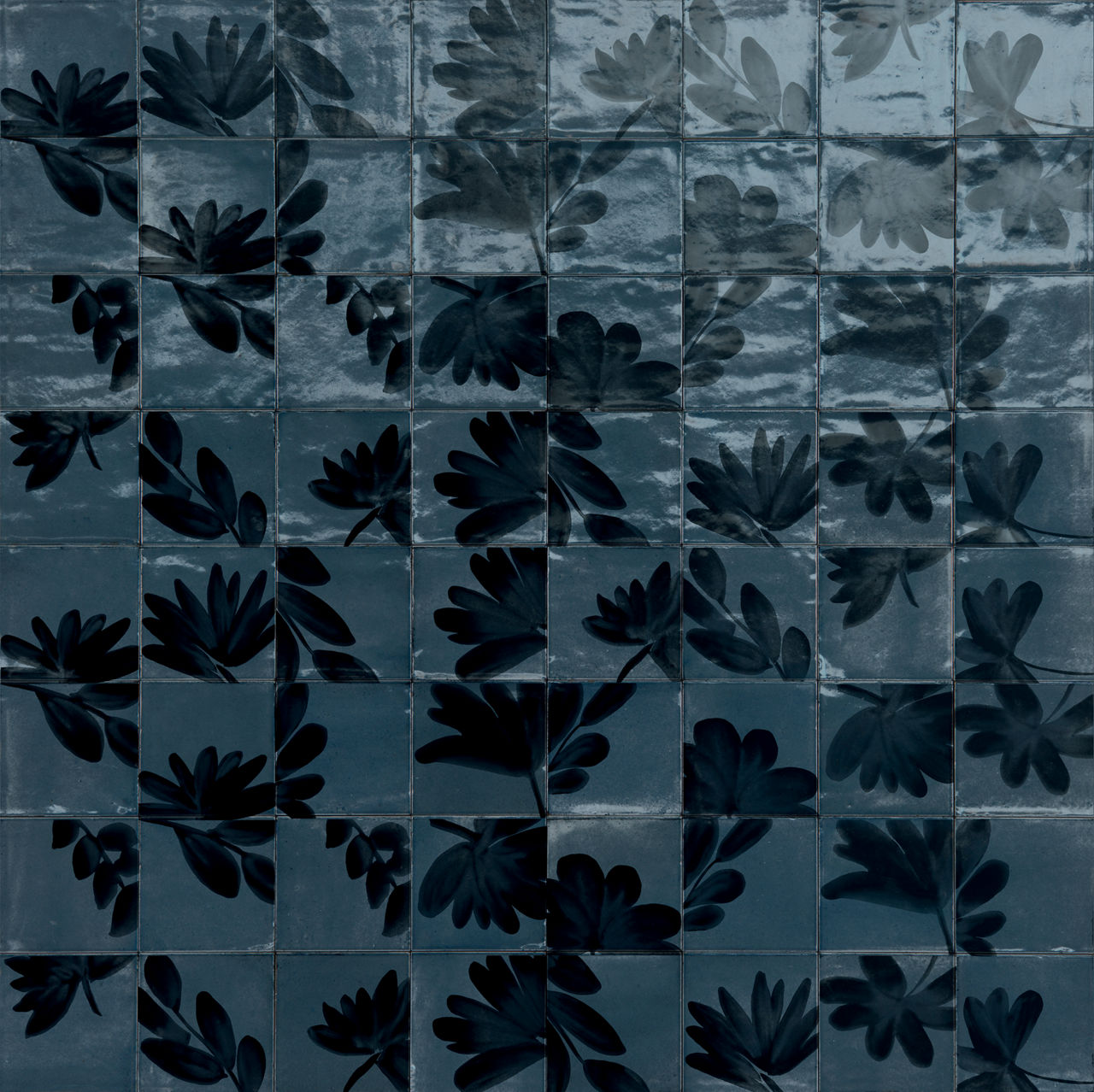 Blu Deco Blossom, Square, 6X6, Glossy