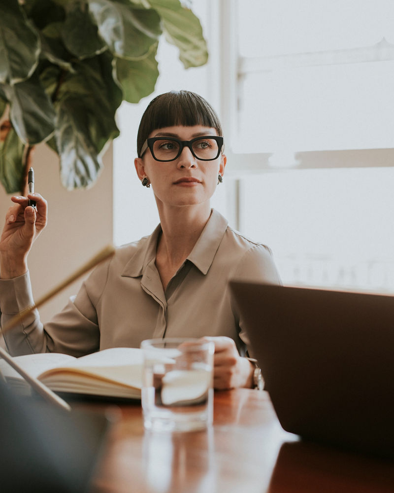 Businesswoman in an office meeting