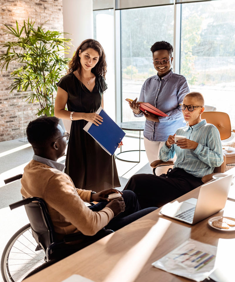 Multi-ethnic group of entrepreneurs discussing business