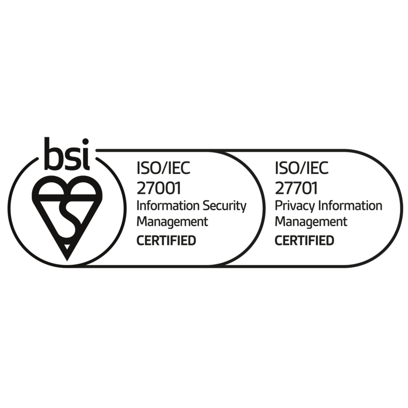 ISO/IEC 27001 and ISO/IEC 27701 Certification Logo