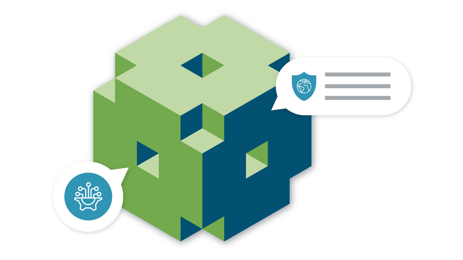 Isometric 3D block illustration depicting the ESG Insights data block