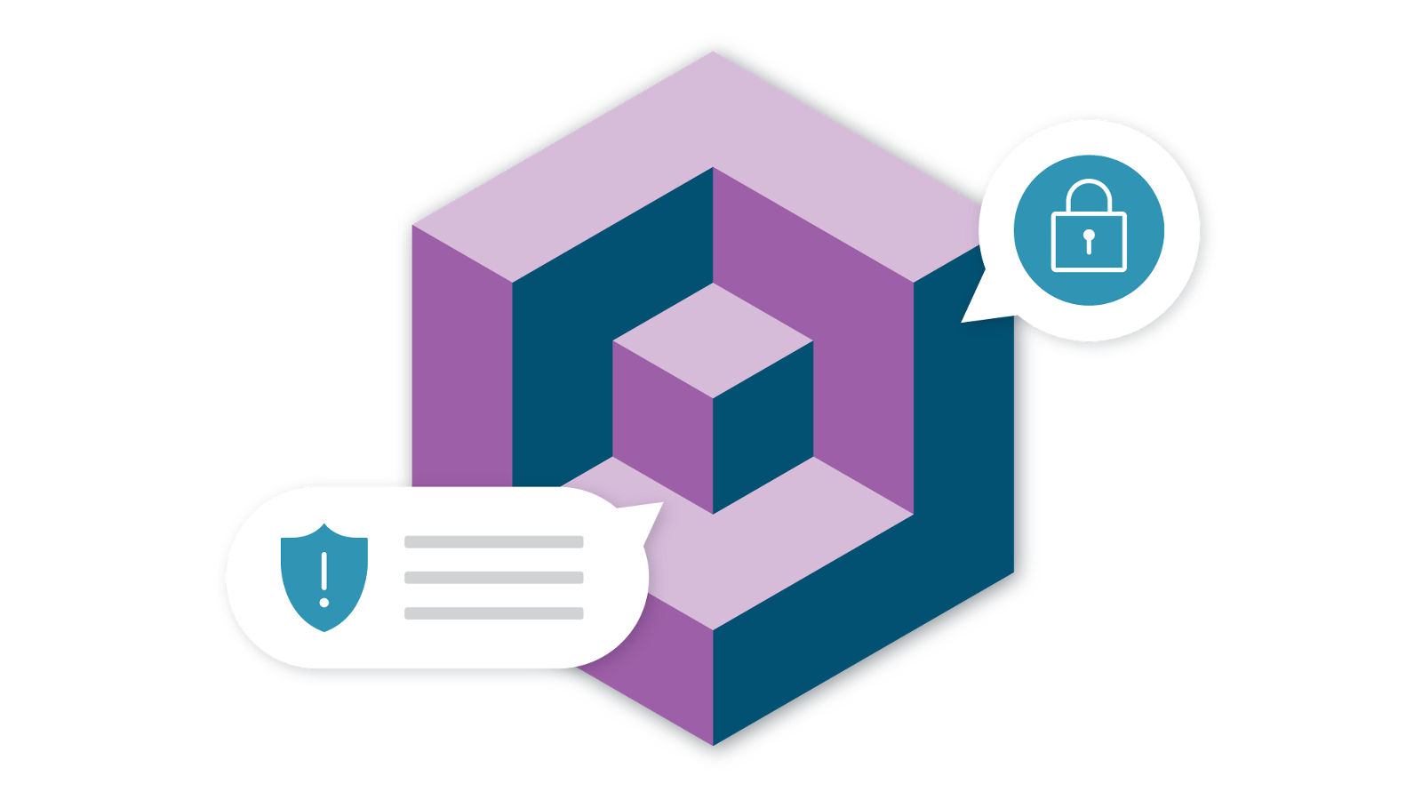 Isometric 3D block illustration depicting the Fraud Risk Insights data block