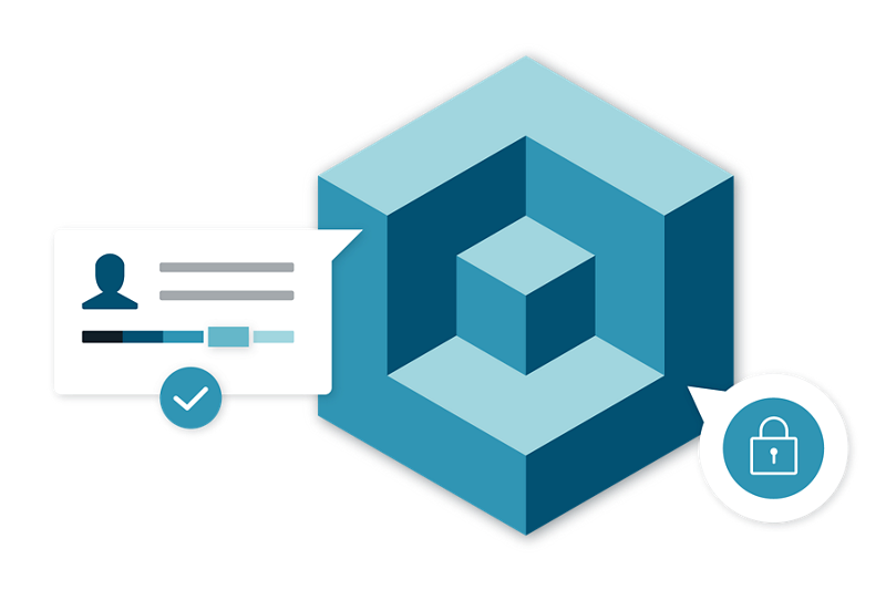 Isometric 3D block illustration depicting the Restricted Party Screening data block