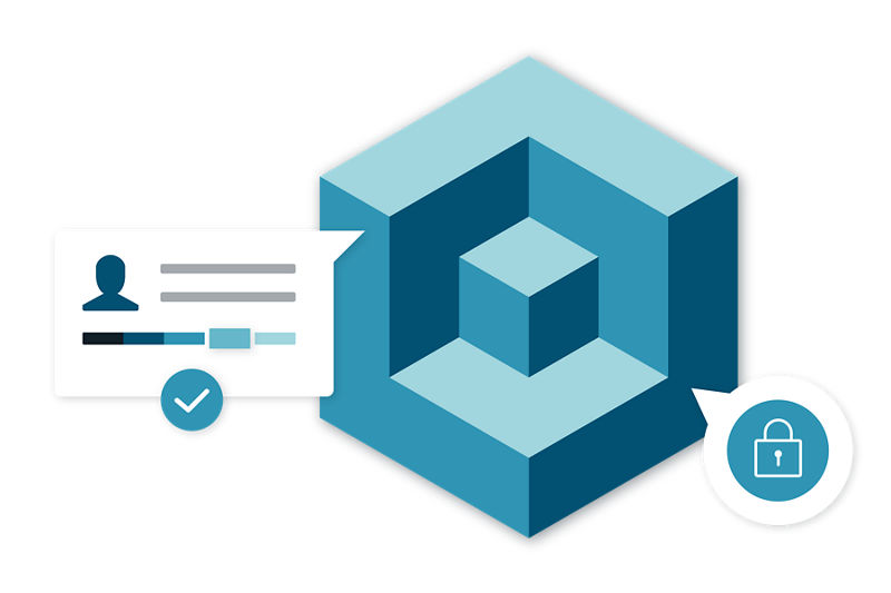 Isometric 3D block illustration depicting the Restricted Party Screening data block