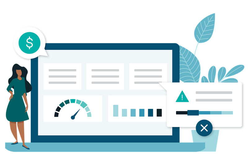 Illustration of D&B Enterprise Risk Assessment Manager on a computer