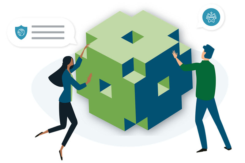 illustration of ESG Insights block with people