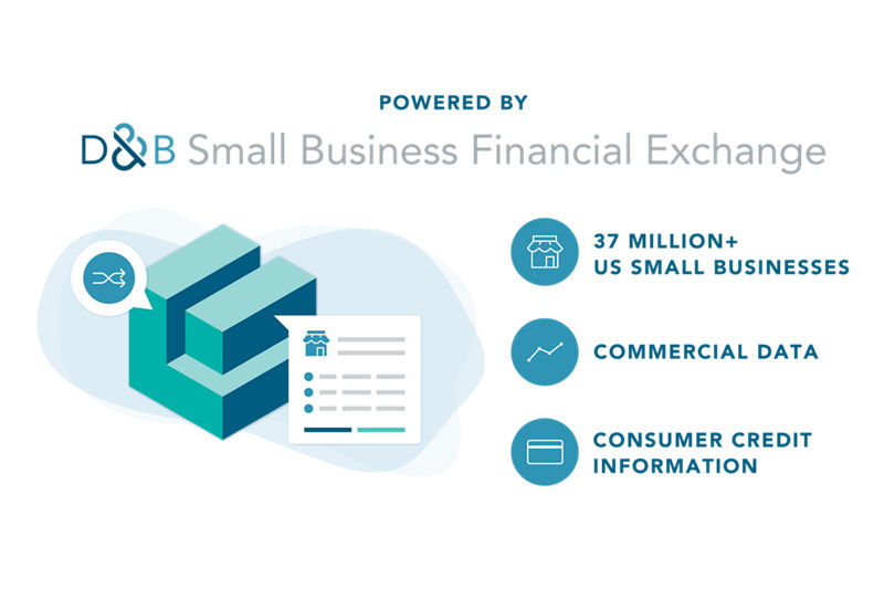 Powered by D&B Small Business Financial Exchange. Including data from 37 million + US small businesses, commercial data, and consumer credit information