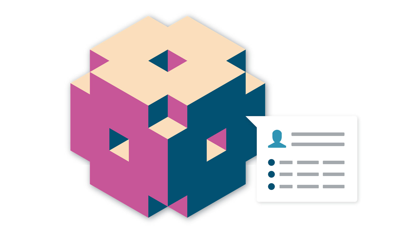 Isometric 3D block illustration depicting the D&B Buyer Intent data block