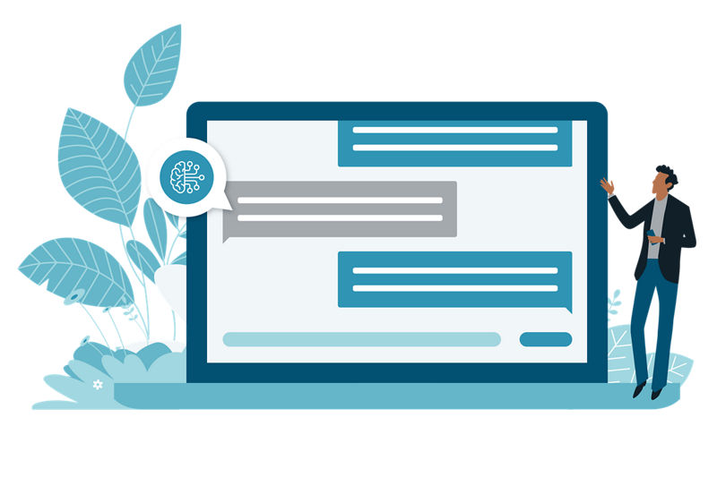Illustration of D&B Chat D&B on a computer