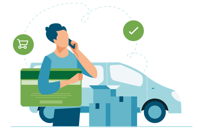 Illustration of person working with suppliers for their business