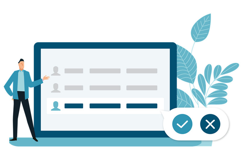 Illustration of D&B Connect Manage on a computer