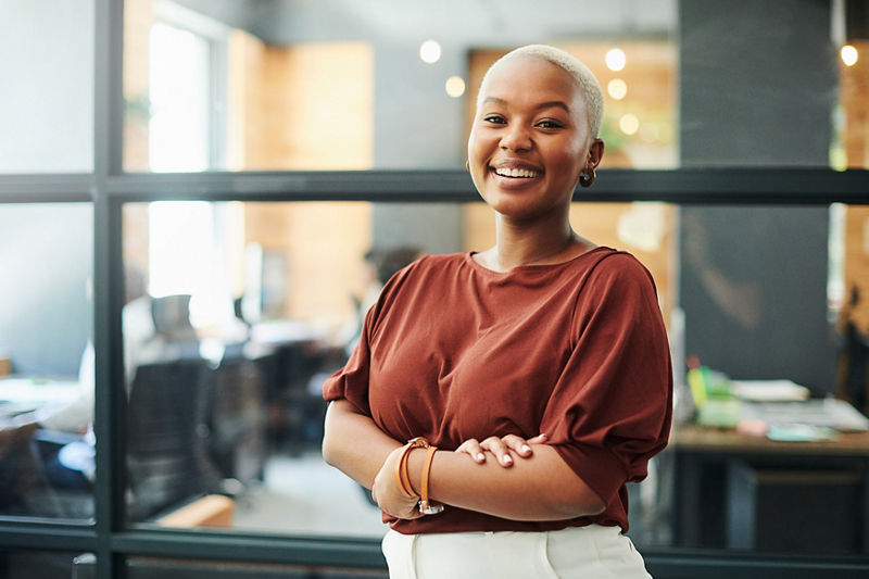 Woman smiling in office