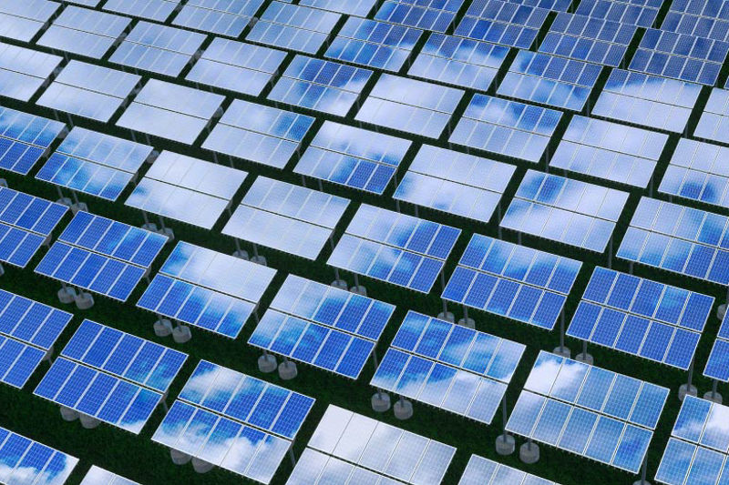 Many solar panels
