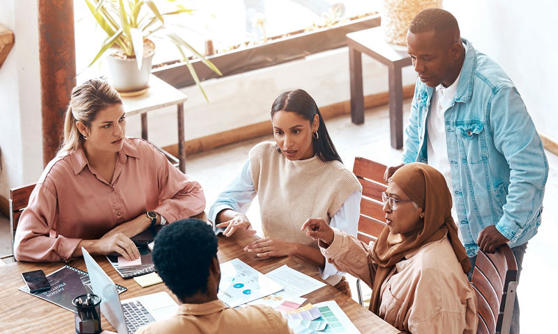 Business people, teamwork for project at office 