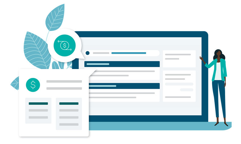 Illustration of Payment Direct on a laptop
