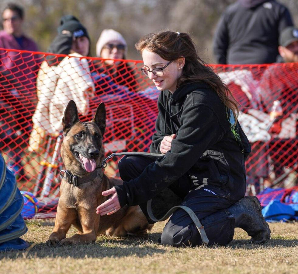 Megan with dog