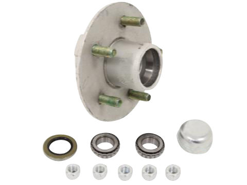 DEXTER 2K 5/4.5 GA H KIT GALVANIZED IDLER HUB WITH DRIVE-IN ZINC PLATED STUDS, 5 ON 4.5