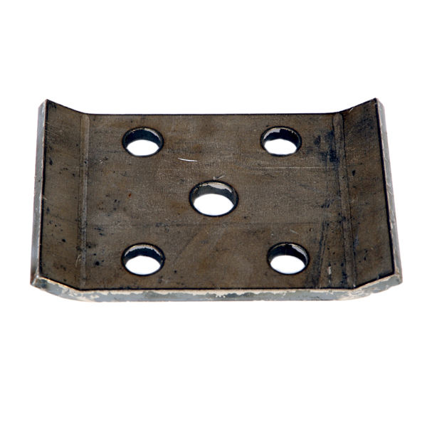 Axle U-Bolt Tie Plate, 2.2K for 1 1/2" Square Axle Tube, 9/16" U-Bolt Holes for 1 3/4" Leaf Springs, Plain Finish