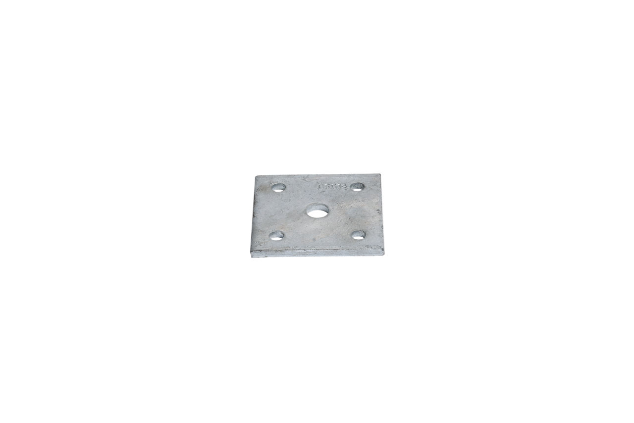 Axle U-Bolt Tie Plate, 2.2K for 1 3/4" Round Axle Tube, 3/8" U-Bolt Holes for 1 3/4" Leaf Springs, Galvanized Finish