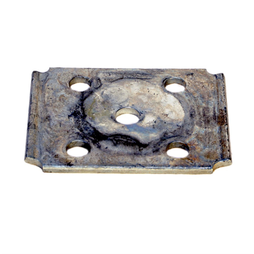 Axle U-Bolt Tie Plate, 2.2K - 3.5K for 2" Square Axle Tube, 9/16" U-Bolt Holes for 1 3/4" OR 2" Leaf Springs, Galvanized Finish