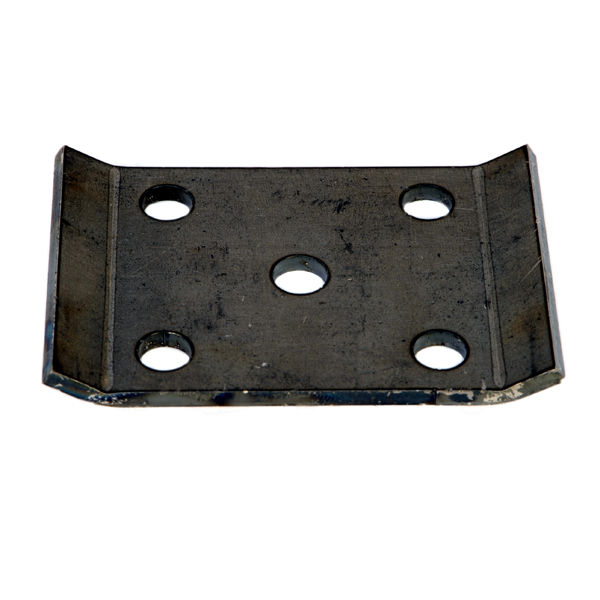 Axle U-Bolt Tie Plate, 7.5K for 2 1/2" Round Axle Tube, 9/16" U-Bolt Holes for 2" Leaf Springs, Plain Finish