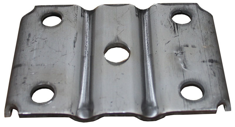 Axle U-Bolt Tie Plate, 3.5K HD - 6K - 7K for 3" Round Axle Tube, 1/2" U-Bolt Holes for 2" Leaf Springs, Plain Finish