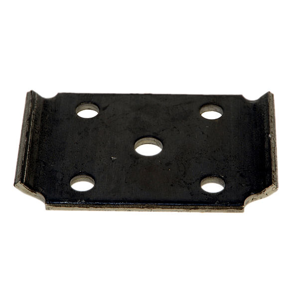 Axle U-Bolt Tie Plate, 2.2K - 3.5K for 2 3/8" Round Axle Tube, 1/2" U-Bolt Holes for 2" Leaf Springs, Plain Finish