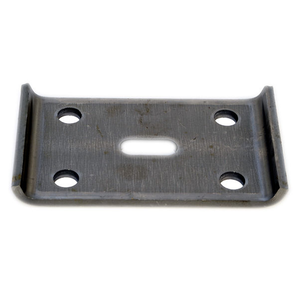Axle U-Bolt Tie Plate, 9K for 4" Round Axle Tube,5/8" U-Bolt Holes for 2" Leaf Springs, Plain Finish