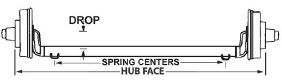 Dexter Axle, 6,000 LB Capacity, 6 on 5.5" Bolt Pattern, Electric Brake, 4" Drop Spindle, E-Z Lube Lubrication, 95" Hub Face, 74" Spring Center, Double-Eye Springs Pre-Mounted