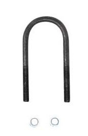 Replacement U-Bolt for 2K for 1 3/4" Round Axle Tube, 3/8"-24 Rod Diameter U-Bolts, 4 1/4" Long Legs Zinc Finish