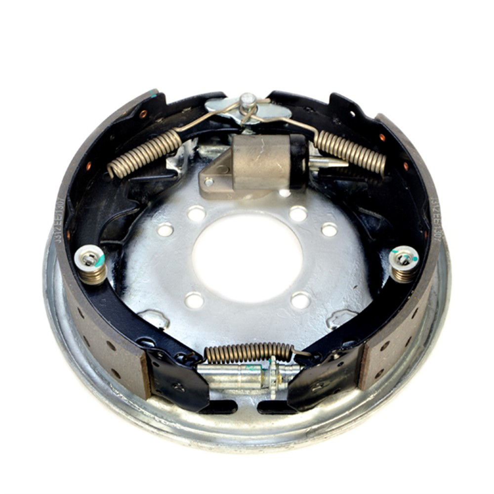 3,500-lbs Per Pair Capacity (1,750-lbs Each) 10" x 2-1/4" Manual Adjust Single Servo Hydraulic Drum Right Side Gray Galvanized Finish Trailer Brakes Assembly, 4-Bolt Mount, Bulk