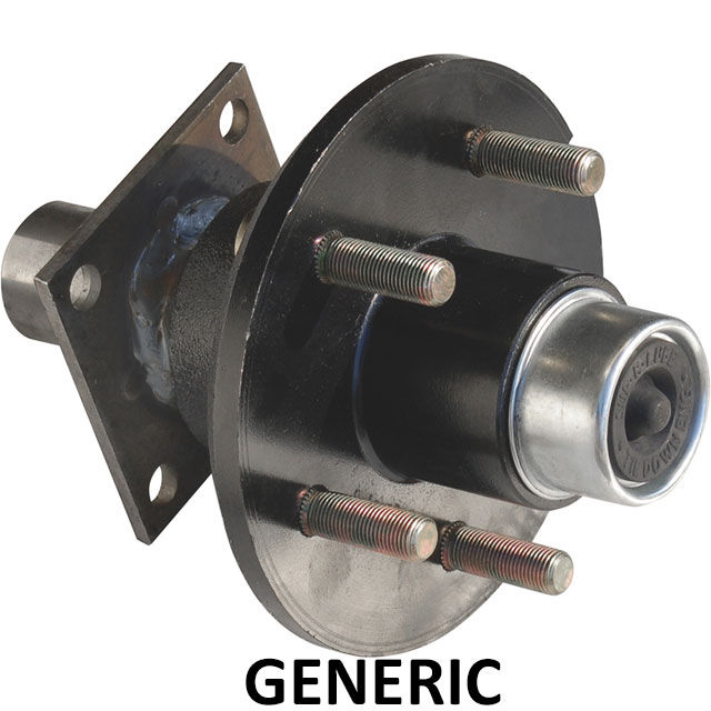 Dexter® Axle End Unit Idler without Brake, 1 1/4" X 4" Shank Size, E-Z Lube® Spindles, 2.2K Capacity Per Pair, 5 on 4.5" Bolt Pattern, Bulk