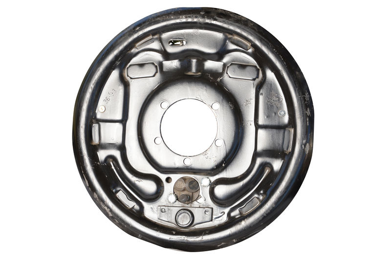 7,000 lbs Per Pair Capacity (3,500 lbs Each) 12" x 2" Hydraulic Freebacking Left Side Trailer Brake Assembly, 5-Bolt Mount, Black Painted Finish, Bulk