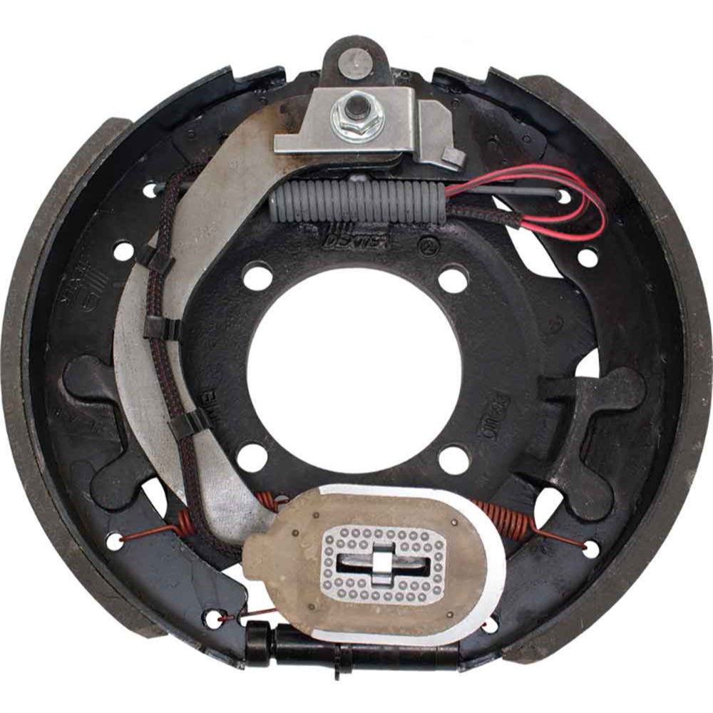 7,200 lbs Per Pair Capacity (3,600 lbs Each) 12-1/4" x 2-1/2" Manual Adjust Electric Drum Trailer Brake, Left Side, 4-Bolt Mount, Black Painted Finish, Bulk
