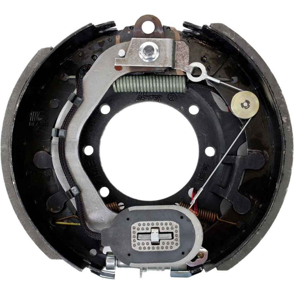 12,000 lbs Per Pair Capacity (6,000 lbs Each) 12-1/4" x 5" Nev-R-Adjust® Electric Drum Trailer Brake, Left Side, 7-Bolt Mount, Black Painted Finish, Bulk