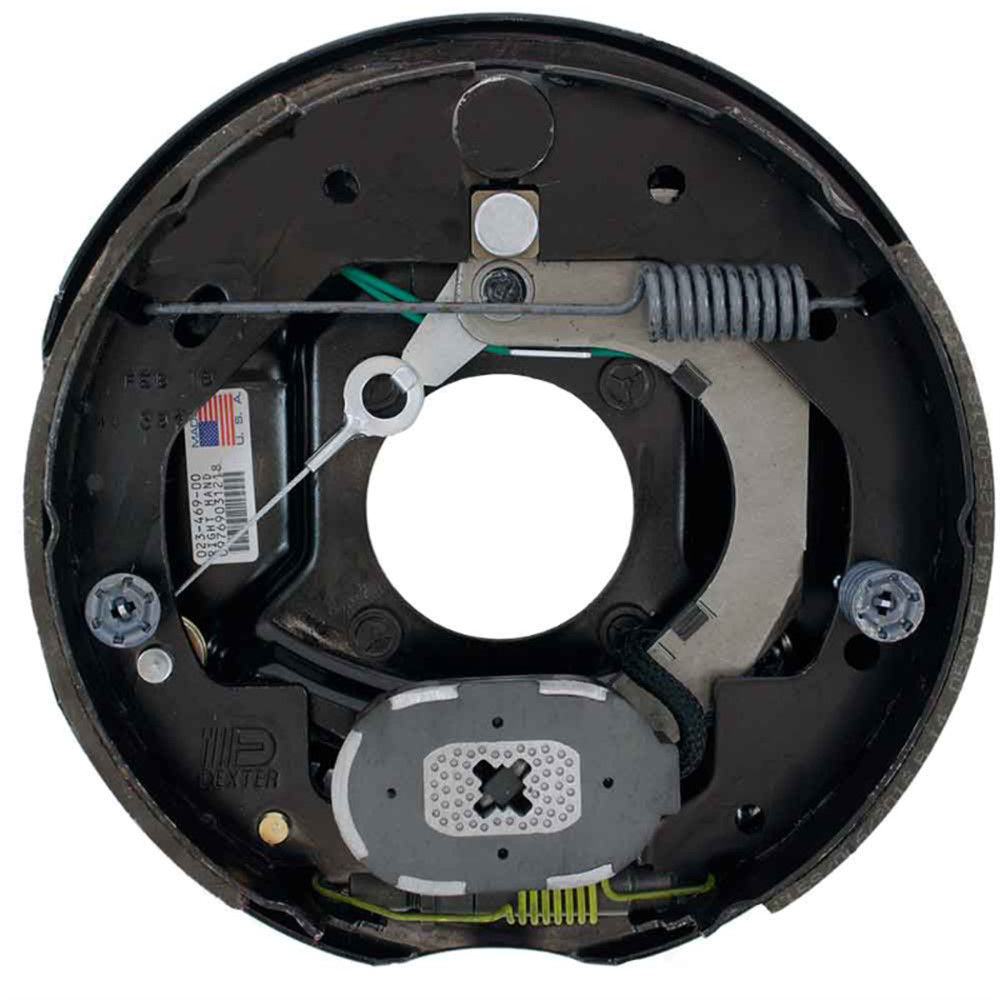 3,500 lbs Per Pair Capacity (1,750 lbs Each) 10" x 2-1/4" Nev-R-Adjust® Electric Drum Trailer Brake, Right Side, 4-Bolt Mount, Black Painted Finish, Bulk