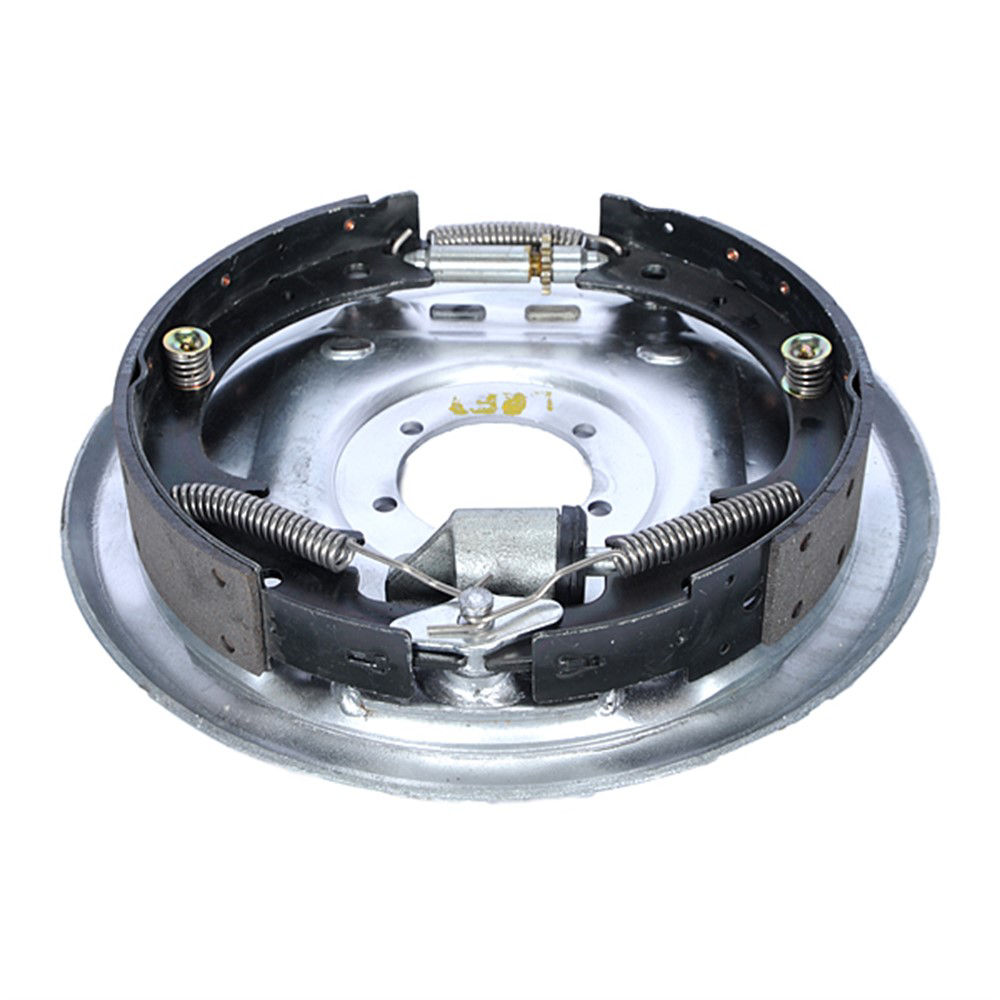 7,000-lbs Per Pair Capacity (3,500-lbs Each) 12" x 2" Manual Adjust Single Servo Hydraulic Drum Left Side  Gray Galvanized Finish Trailer Brakes Assembly, 5-Bolt Mount, Bulk